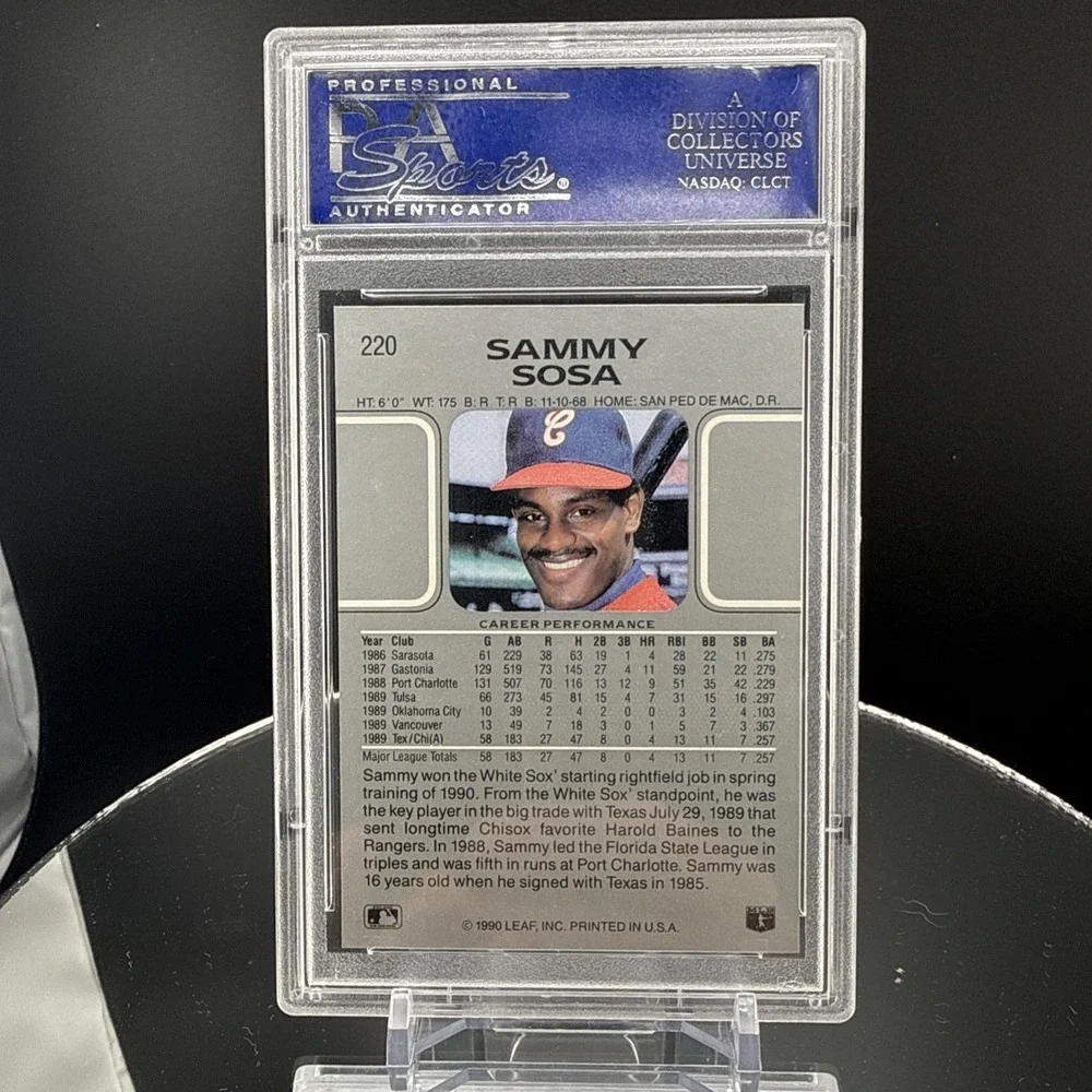 1990‎ Leaf Sammy Sosa Rookie #220 PSA 9